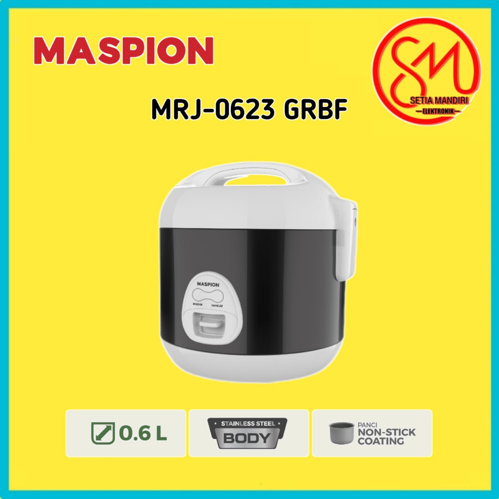 Maspion Rice Cooker Magic Com 0.6 Liter MRJ-0623 GRBF