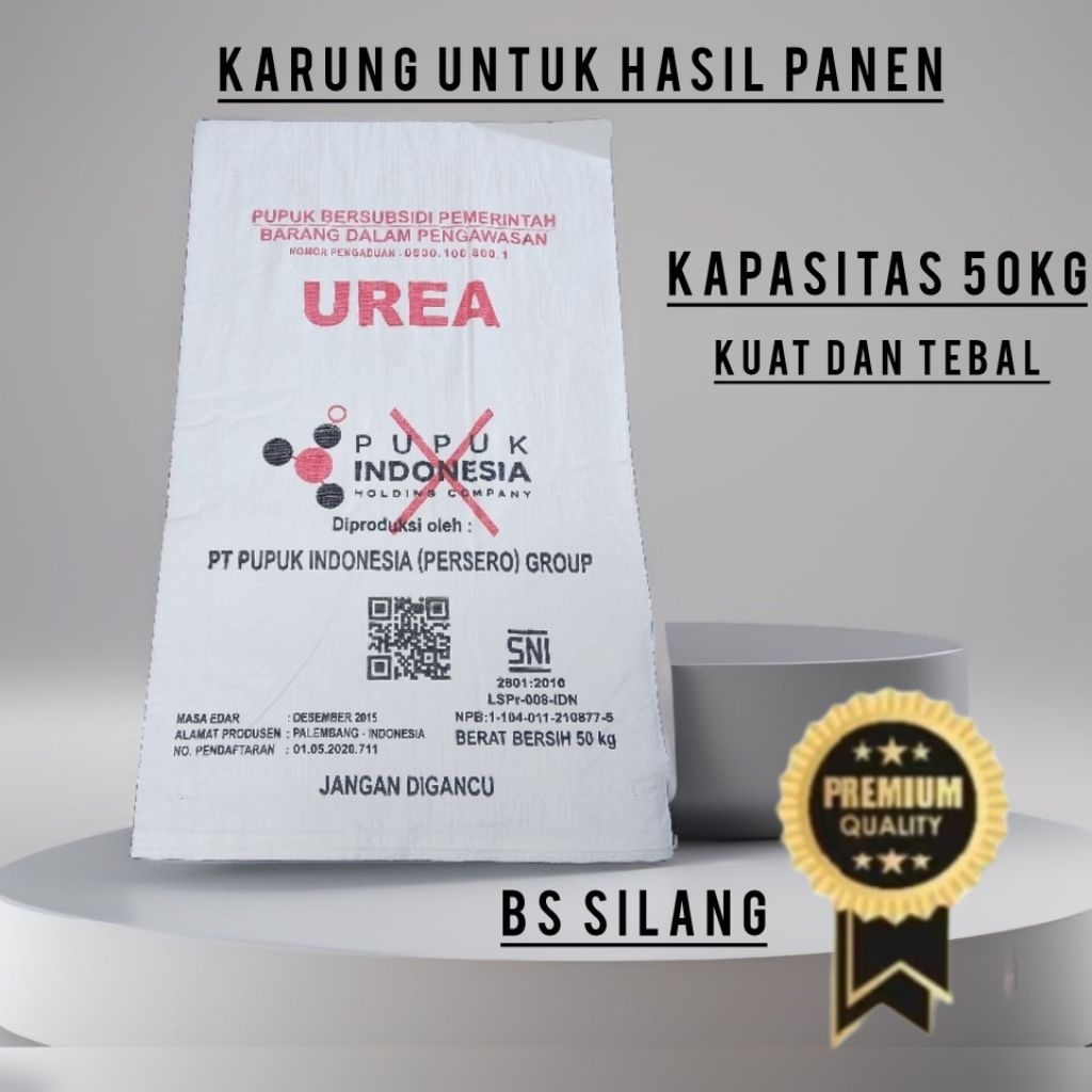 karung UREA 50kg baru untuk hasil panen