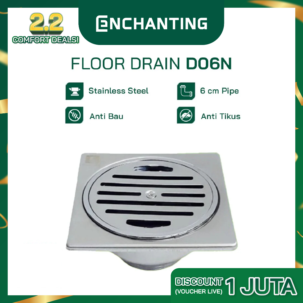 Saringan Got Floor Drain Europe Enchanting D06N Stainless Steel
