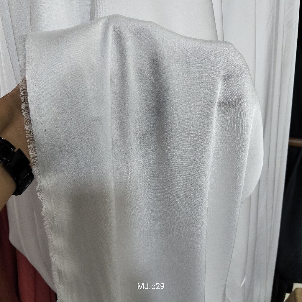 Kain Silk Berserat Premium | Harga/0,5 m | Kain Silk Meteran | Bahan Silk Premium Berserat | Bahan S
