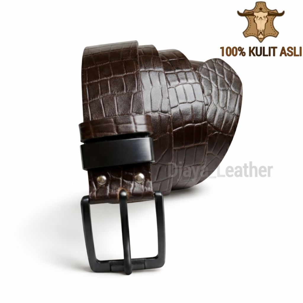 Sabuk Ikat Pinggang Pria 100% Original Kulit Asli Motif Buaya