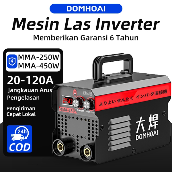 DOMHOAI Mesin Las MMA-250/450W Mesin Las Inverter MINI Portabel Tampilan Digital Definisi Tinggi Mes