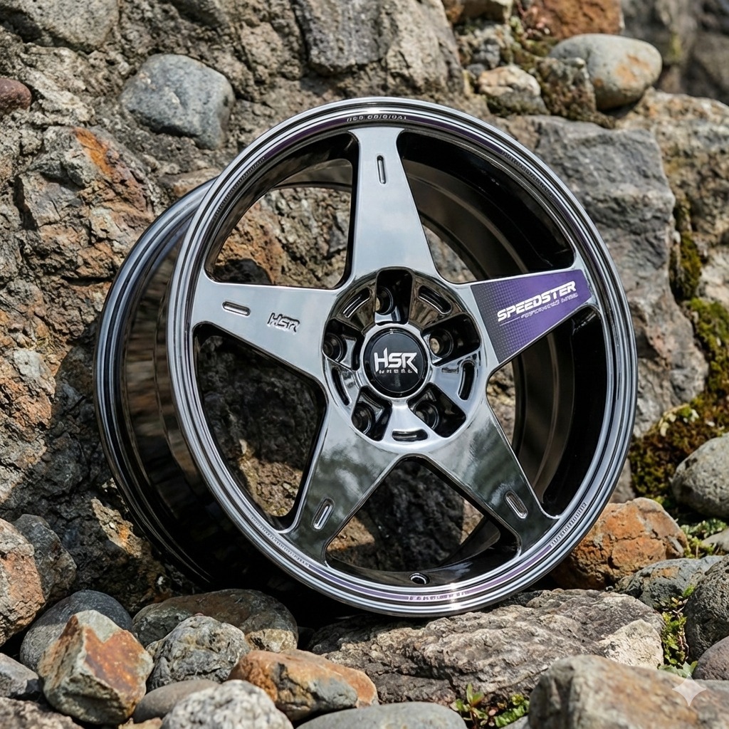 Velg HSR untuk Rush Ertiga Xpander Stargazer Terios Innova Ring 16 Black Chrome R16 HSR Speedster