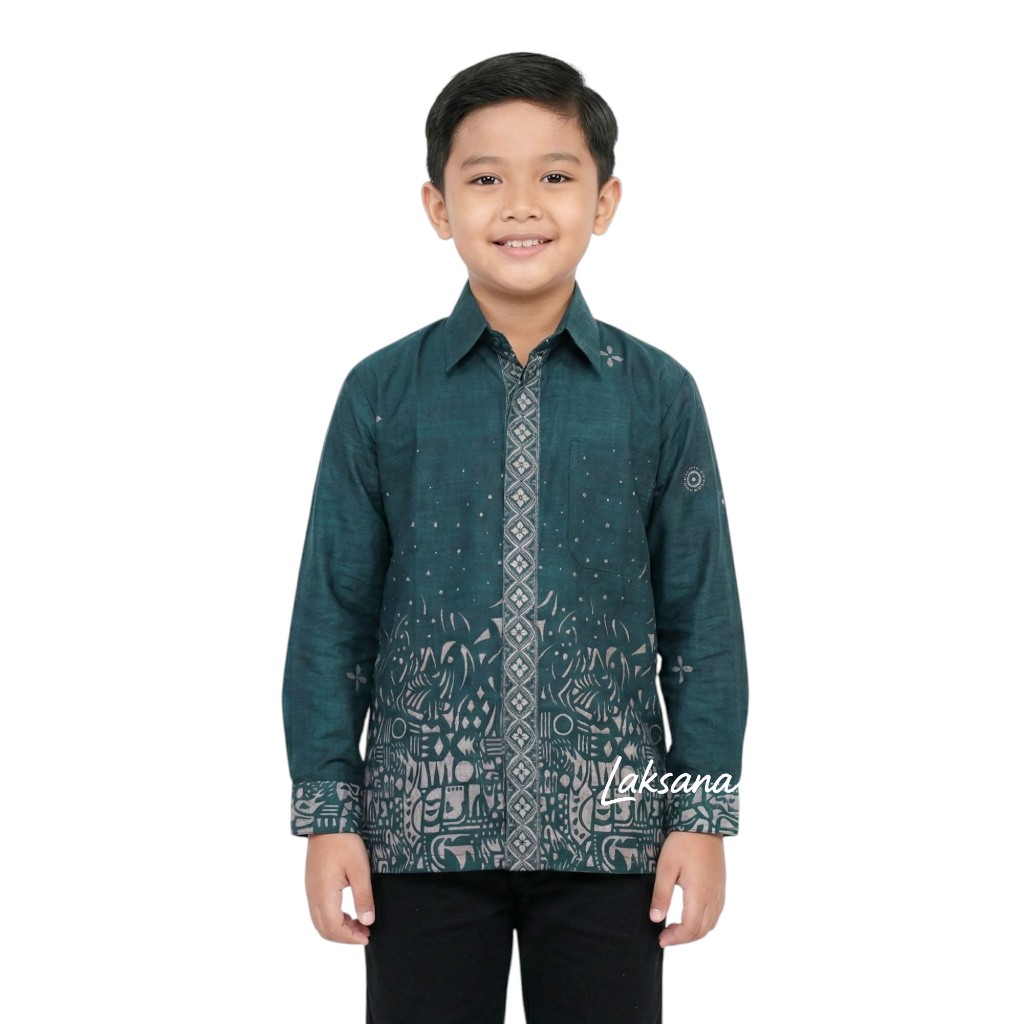 Laksana - Kemeja Batik Anak Emerald Laki Laki Umur 1-12 Tahun - Laksana Batik Shirt