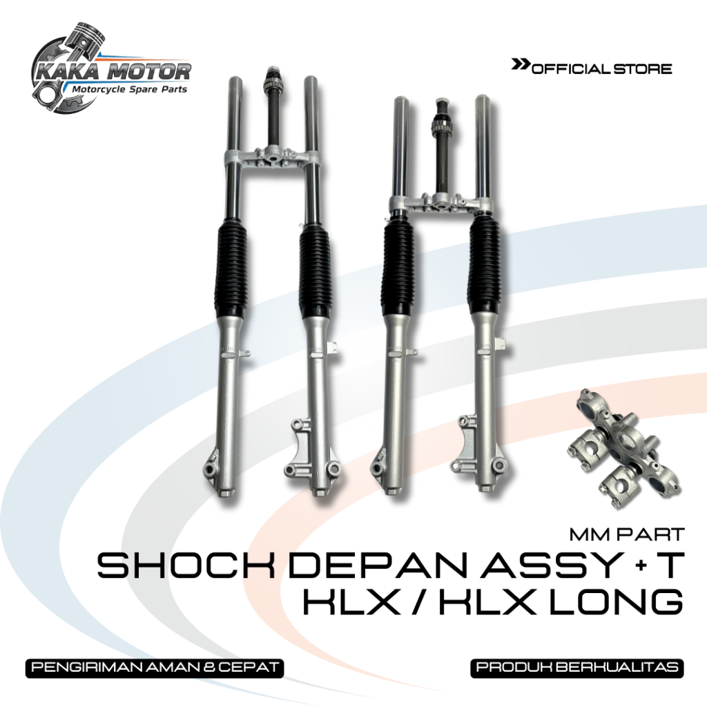 SHOCK DEPAN ASSY + T KLX, KLX LONG - SHOCK ASSY depan klx shock klx short original shock depan klx L