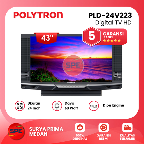 TV DIGITAL POLYTRON 24 INCH PLD 24V223 HD GARANSI RESMI (MEDAN)