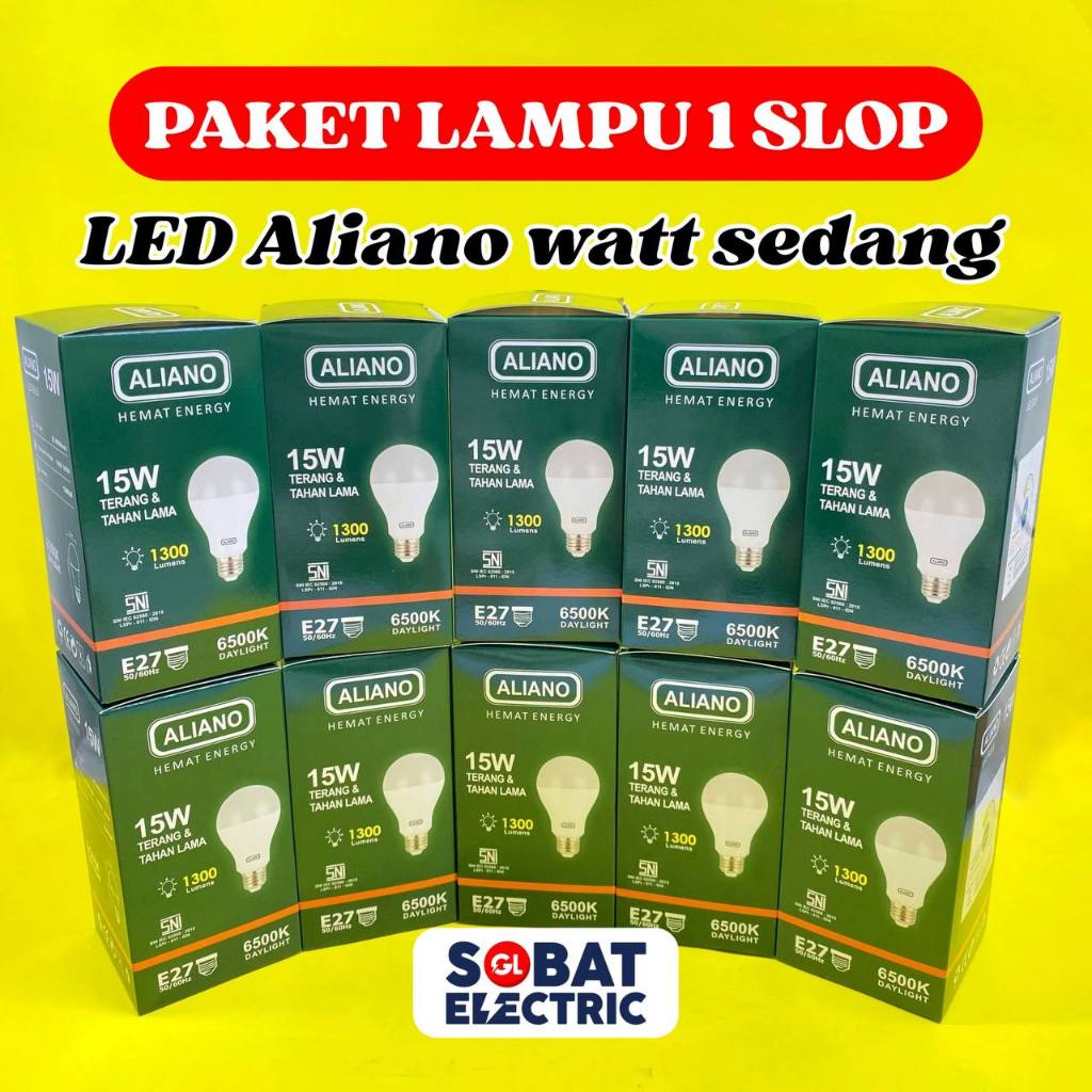 Paket Usaha 1 Slop Lampu LED Aliano Slop Watt Sedang - LED Aliano Garansi