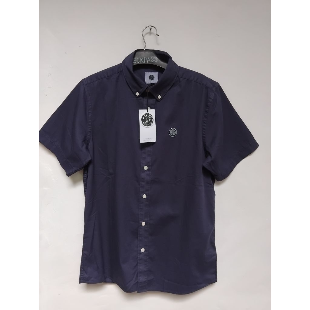 Pretty Green Rohini Shirt Selve Navy kemeja