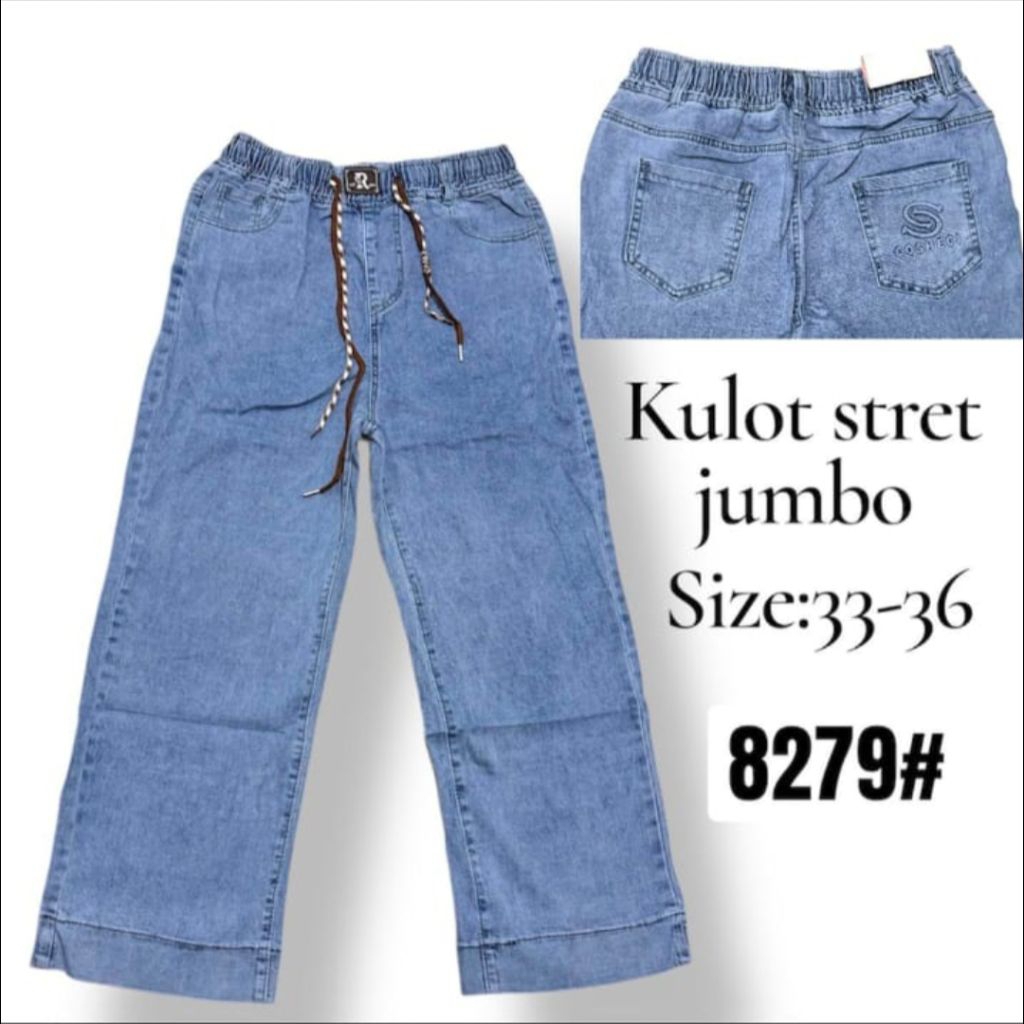 Celana jeans kulot biru