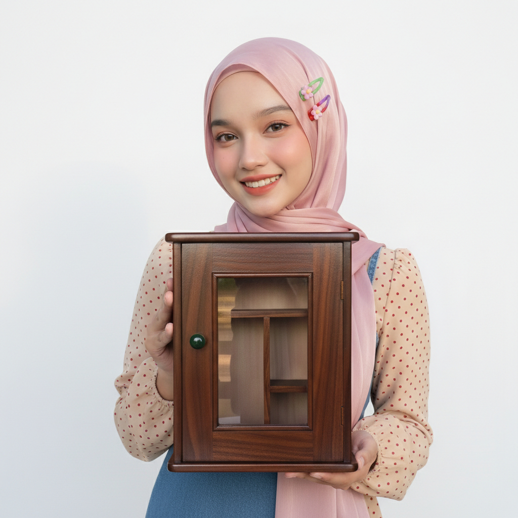 (PROMO AMBYAR) Kotak P3K Kayu Minimalis - Rak Penyimpanan Obat Dinding Safety First Box