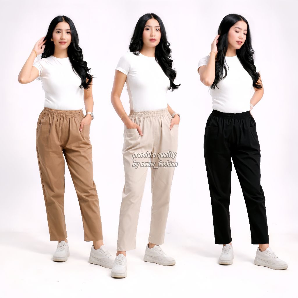 Celana Panjang Haruka Pants Willow-Celana Uniqlo Korean Style Wanita-Haruka Pants Highwaise Loose
