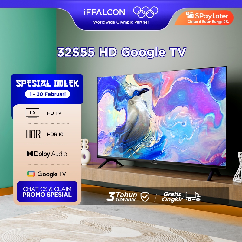 [FLASH SALE] iFFALCON by TCL 32 inch S55 Series Google TV (Android 14) Smart Digital - HD - HDR 10 -