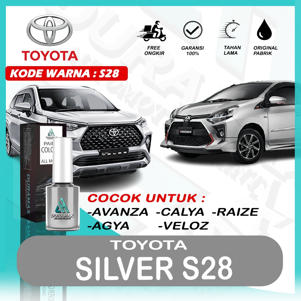 CAT OLES TOYOTA GLITTERING SILVER METALLIC S28 AVANZA AGYA CALYA VELOZ RAIZE