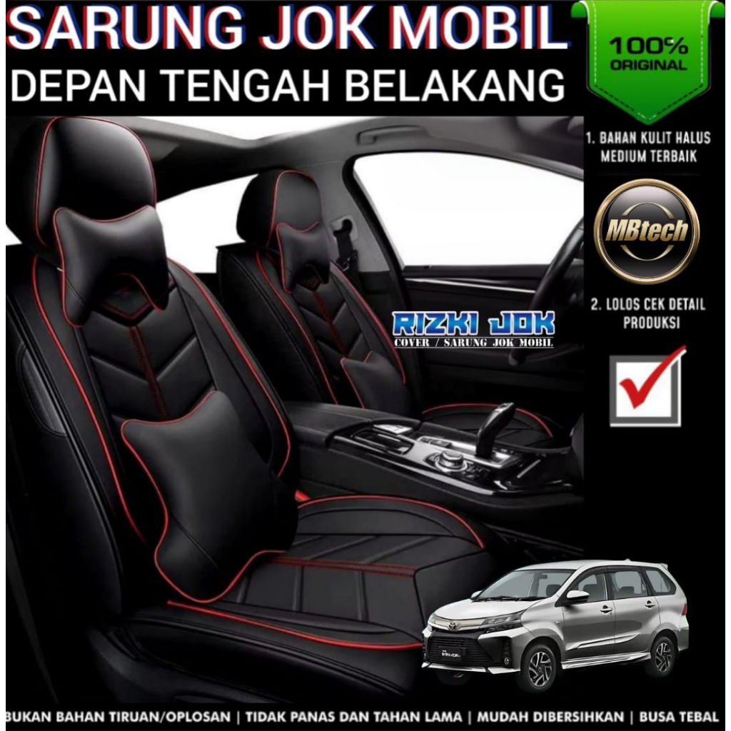 Original mbtech sarung jok mobil avanza xenia 2016 - 2021 full 3 baris Grand New avanza Xenia Veloz