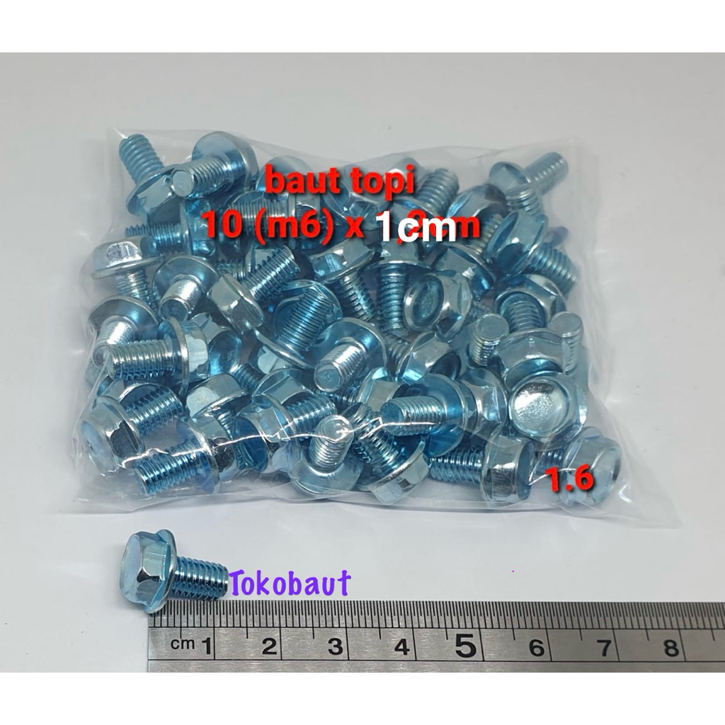 baut topi 6x10 Flange Bolt (Kunci 10)