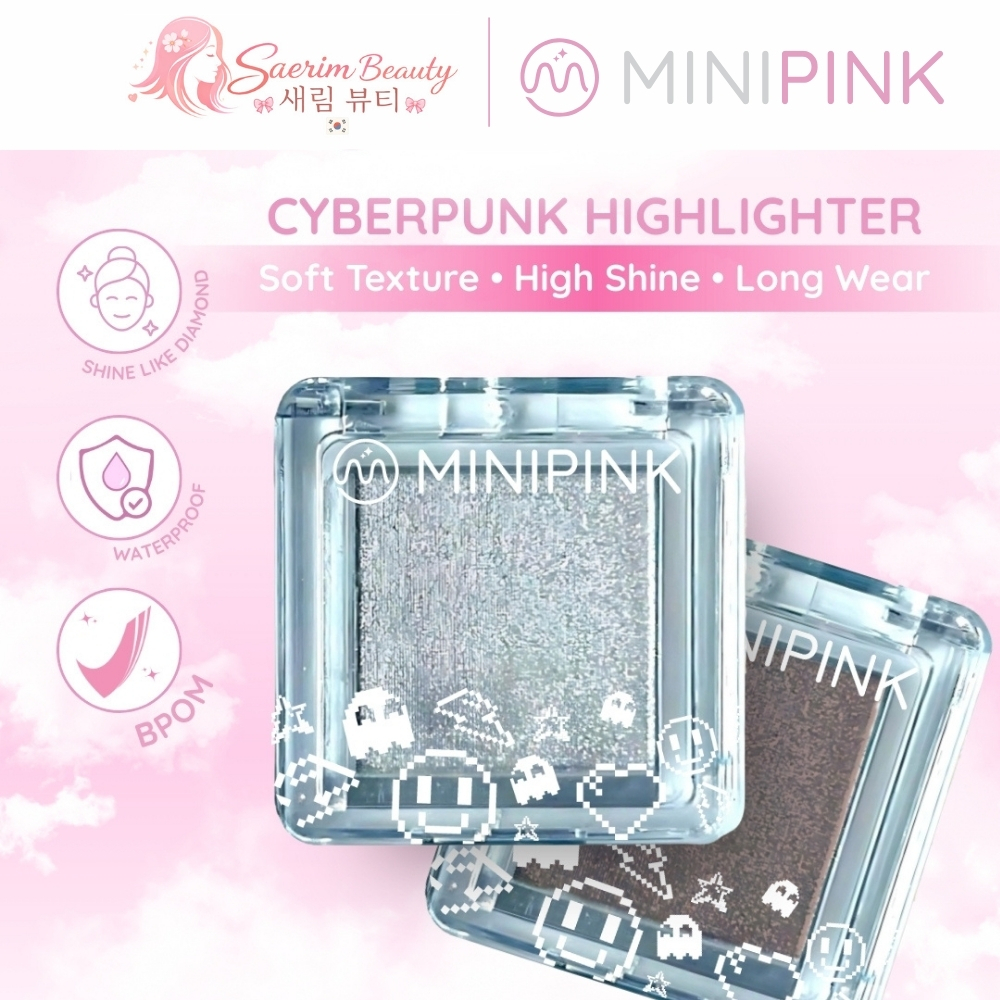 OFFICIAL MINIPINK Cyberpunk Highlighter 4 Colors Contour Eyeshadow Long Lasting Bronzer MP022