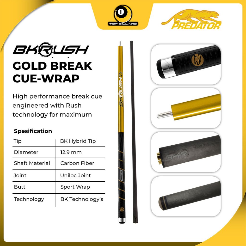 Stik Predator BK Rush Break Cue Billiard Carbon