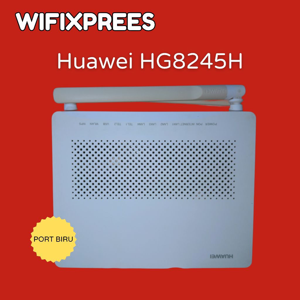 Huawei HG8245H GPON ONT Modem WiFi Fiber Optik + Adaptor + Kabel LAN