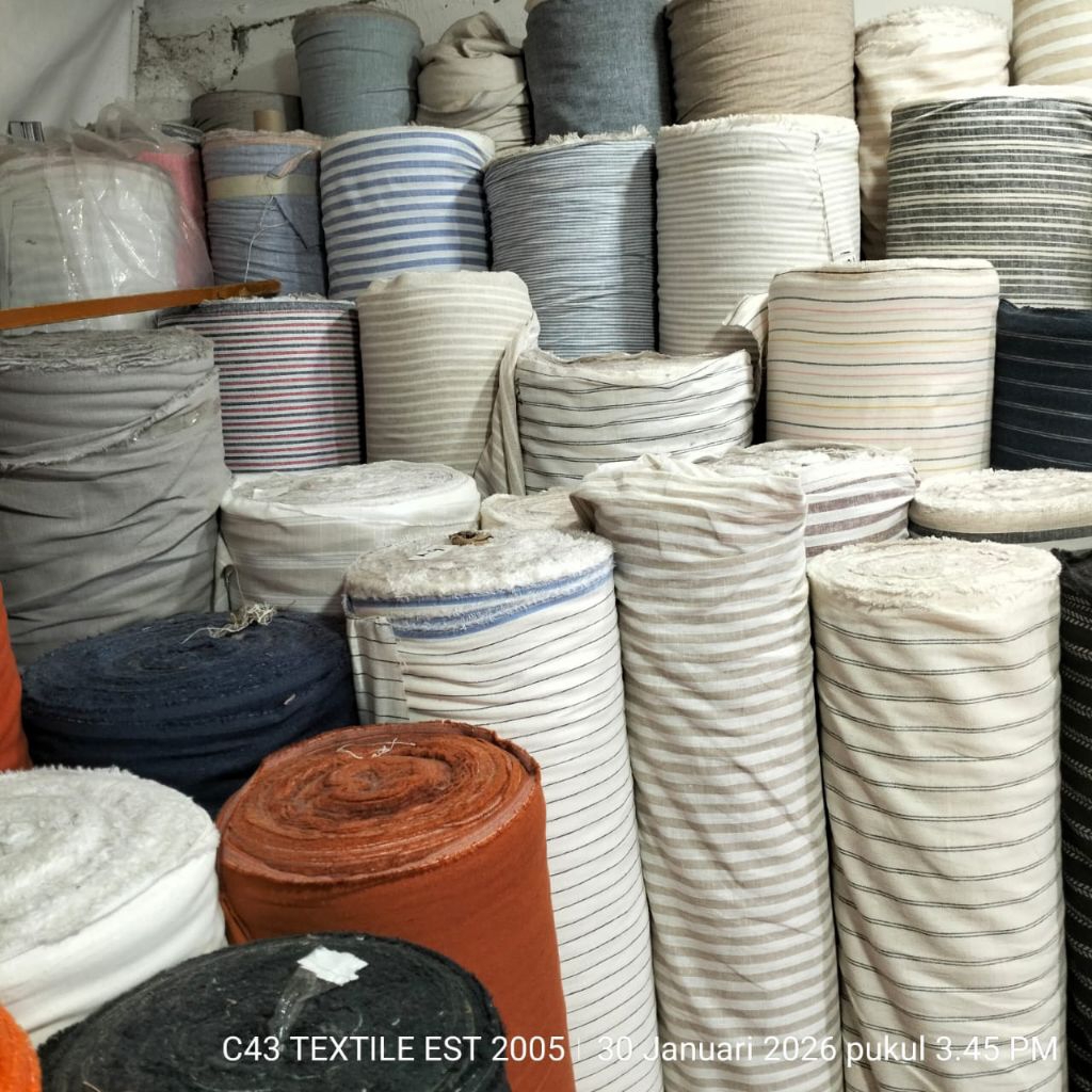 HARGA /0,5 M | KAIN KATUN LINEN PREMIUM | BAHAN LINEN SALUR | BAHAN LINEN BARBIES