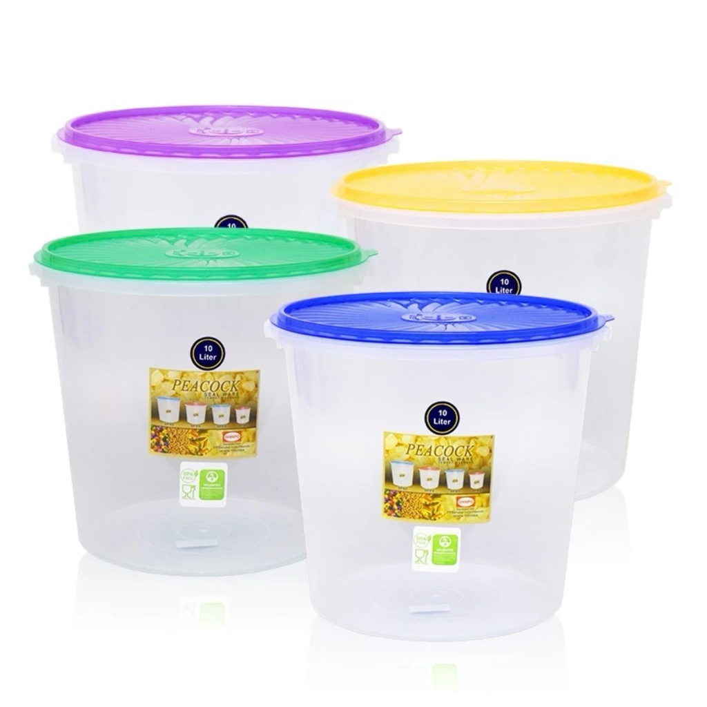Toples Kerupuk Shinpo 10 Liter Sealware Peacock - Kedap Udara, Aman untuk Makanan SIP 610