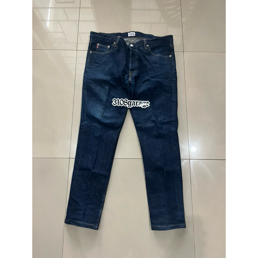 Celana panjang pants mens pria aye denim & co jeans roswell blue biru sz 34 used second casual