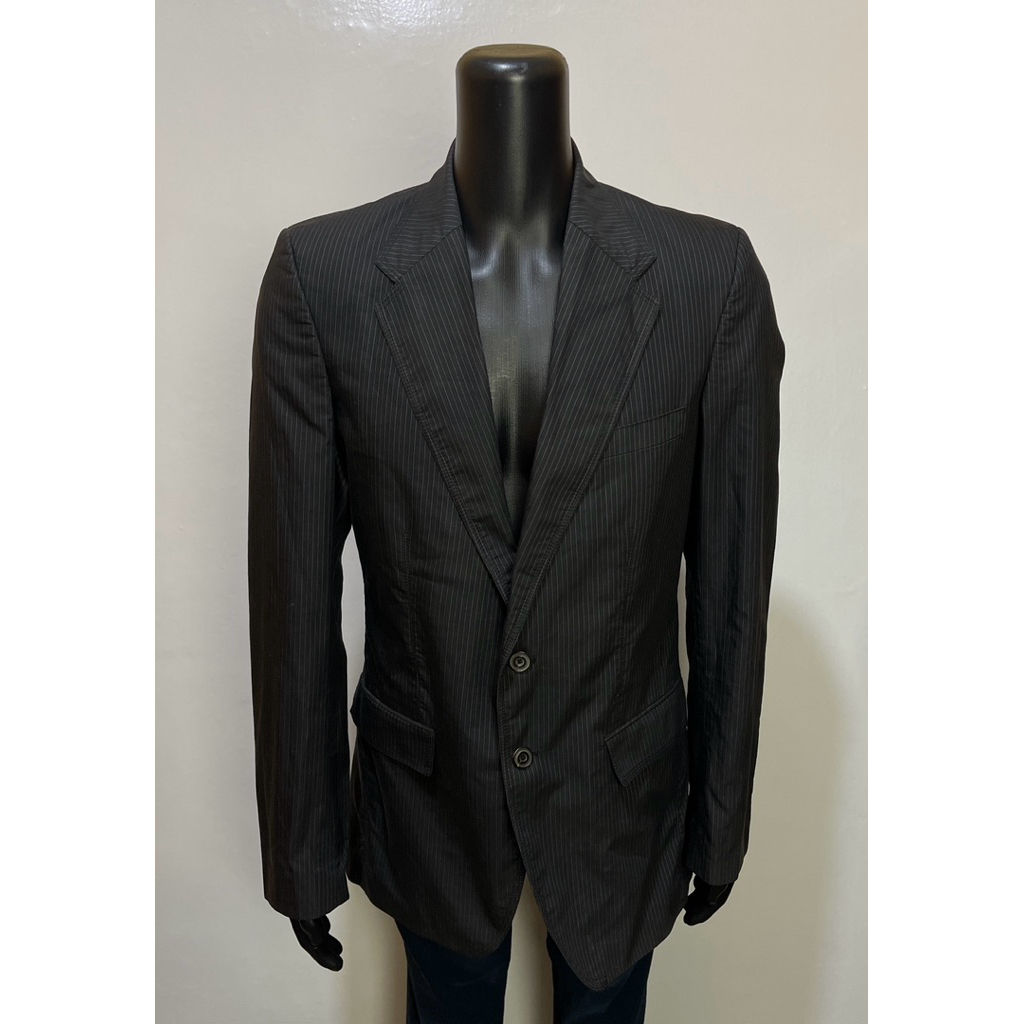 zara man blazer  hitam strip jas casual m