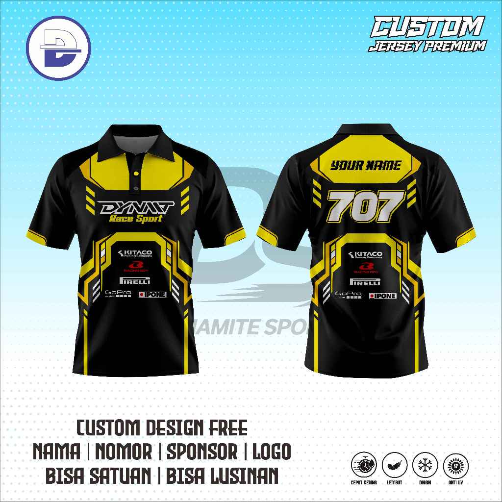 STYLE/Baju Jersey Racing Wangki/Polo Custom Kekinian Full Printing / Jersey Racing Custom