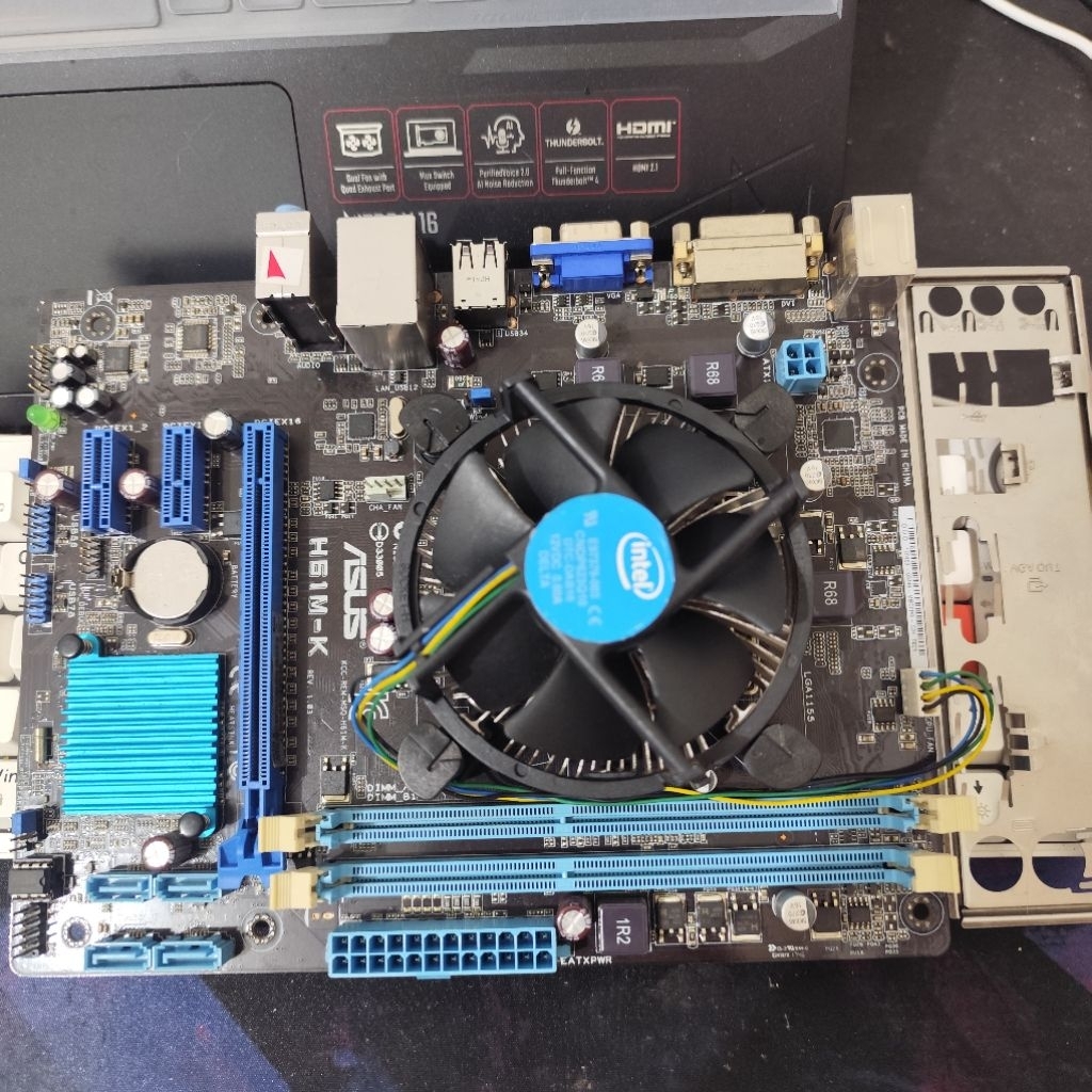 paket mobo Asus h61 + i5-3570 dan hsf fan