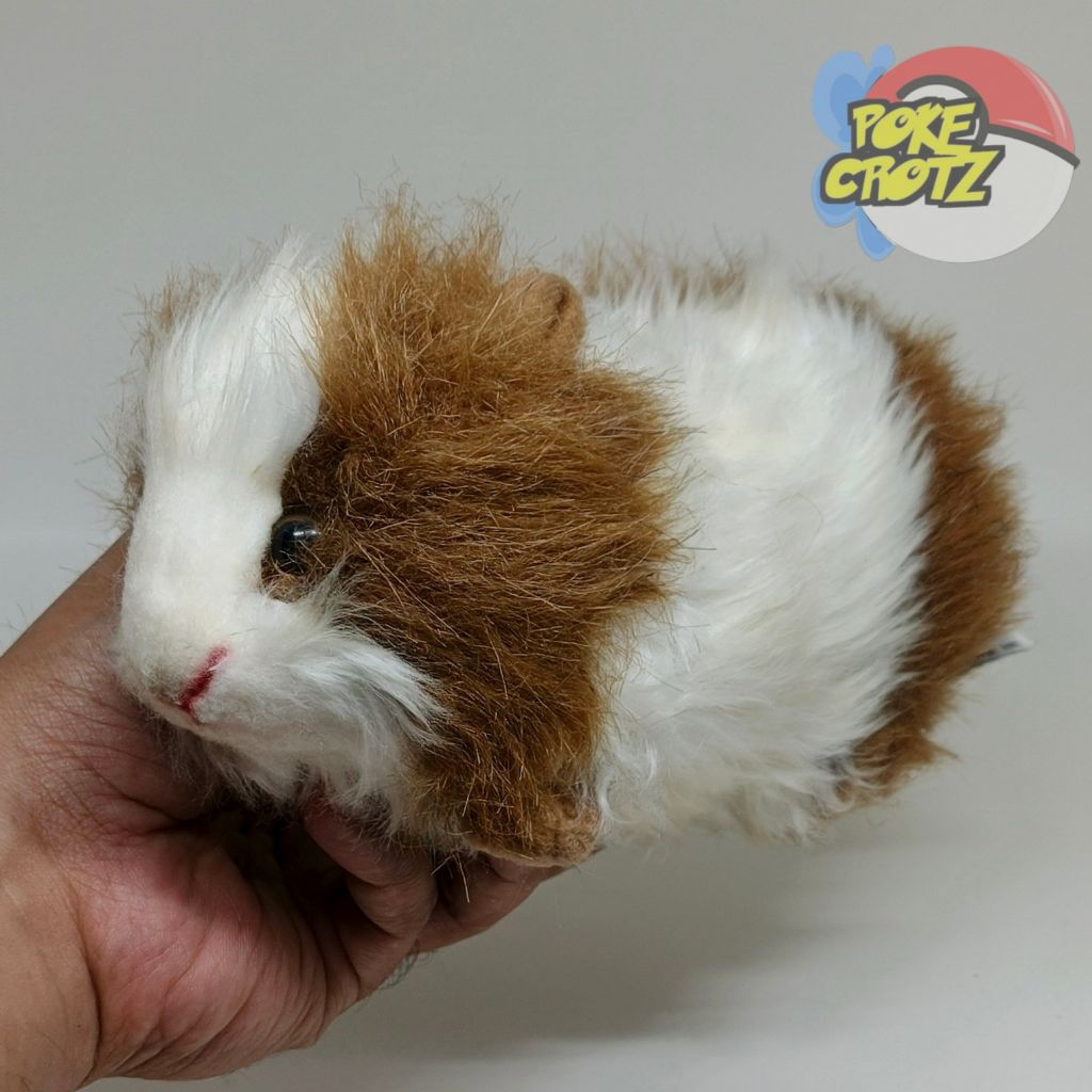Boneka hansa toys Guinea Pig light brown and White plush 20cm tikus belanda