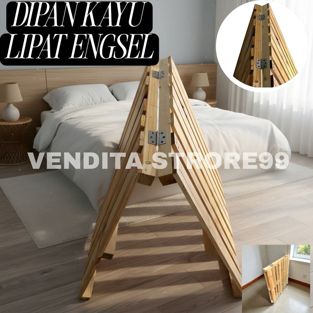 Dipan Kayu Engsel Lipat / Tatakan Kasur Minimalis Hemat Ruang