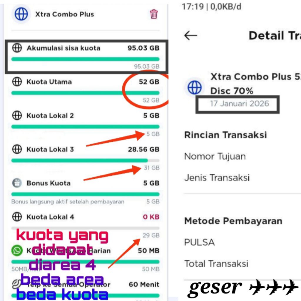 XL XCP DISKON 70% 55RB 52GB XL DISKON 70%