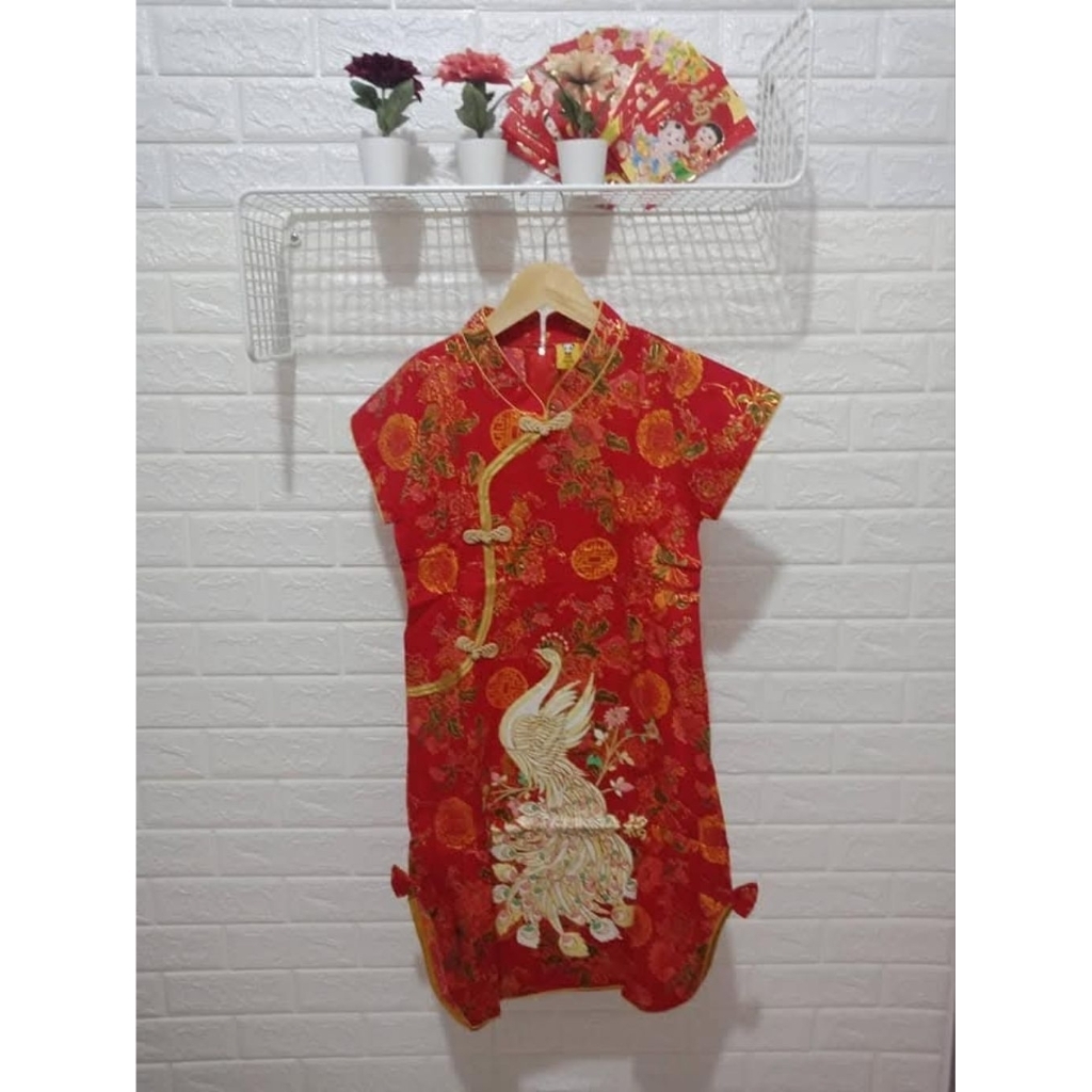 Dress Cheongsam anak cewek motif bunga PANDA code 014