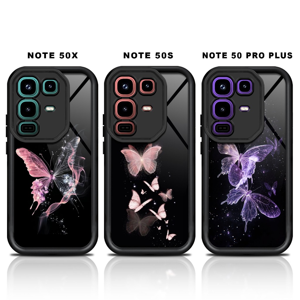 Softcase glossy INFINIX NOTE 50X 50S 50 PRO PLUS Casing Case Hp Silikon Protek kamera BUTTERFLY2