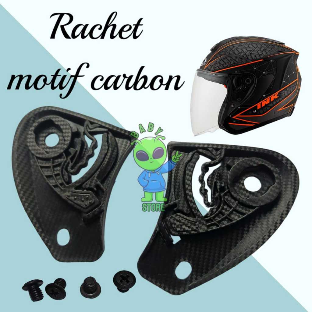 Rachet Helm INK dyanamic, ink metro 2, Dudukan kaca helm Motif karbon