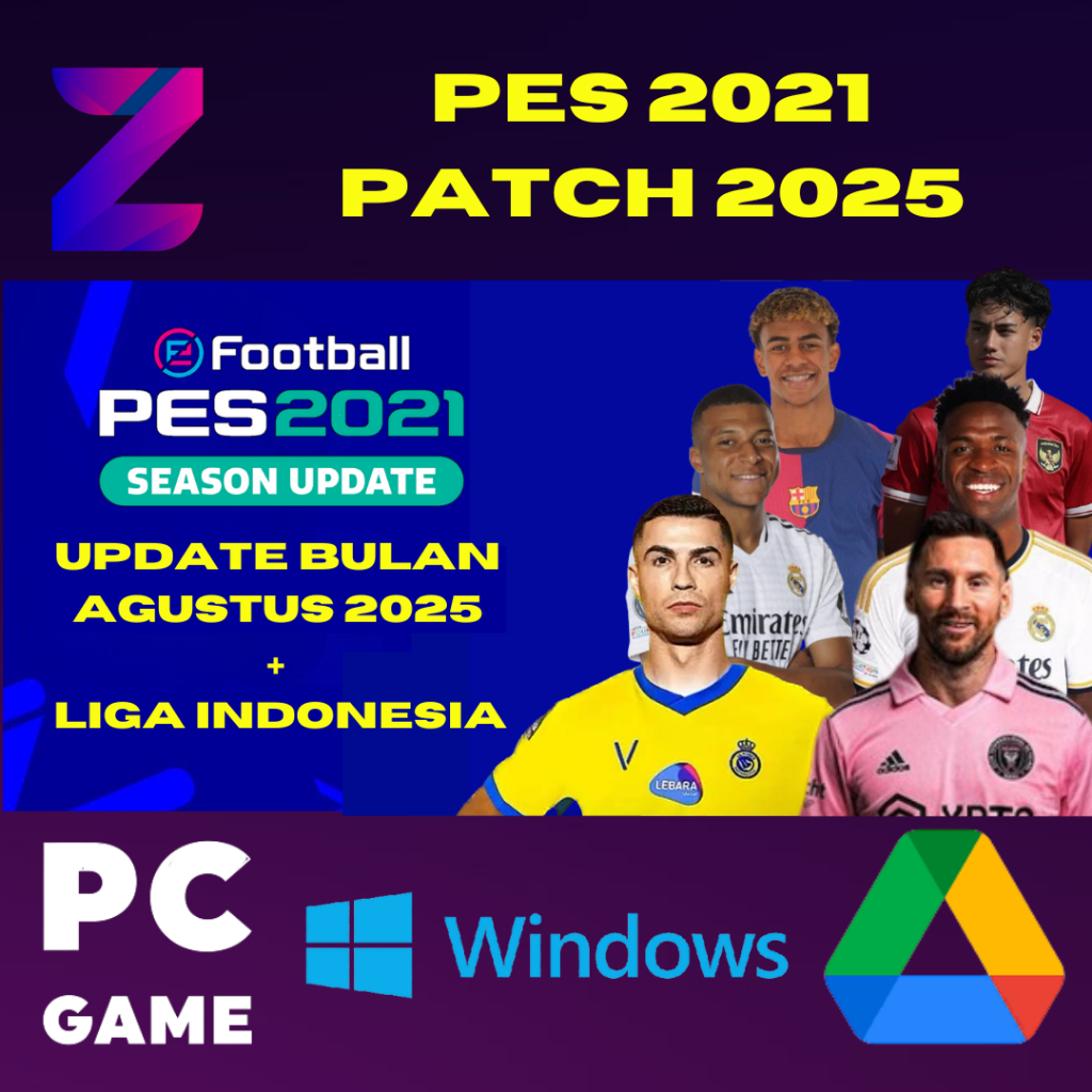 FLASHDISK isi Game PES 2021 PATCH 2026 + BRI LIGA 1 INDONESIA + BONUS GAME BEBAS REQUEST - PC/Laptop