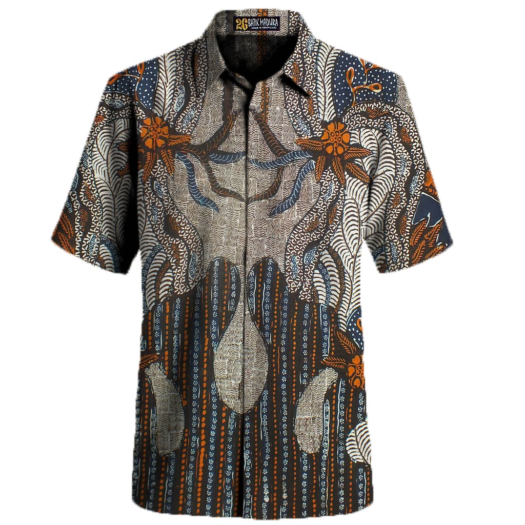 Kemeja Batik Tulis Madura Baju Batik Pria Lengan Pendek F610