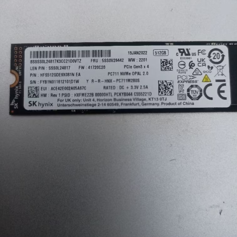 SSD 512GB M2 M.2 Nvme Hynix SkHynix Second normal Sesuai Foto