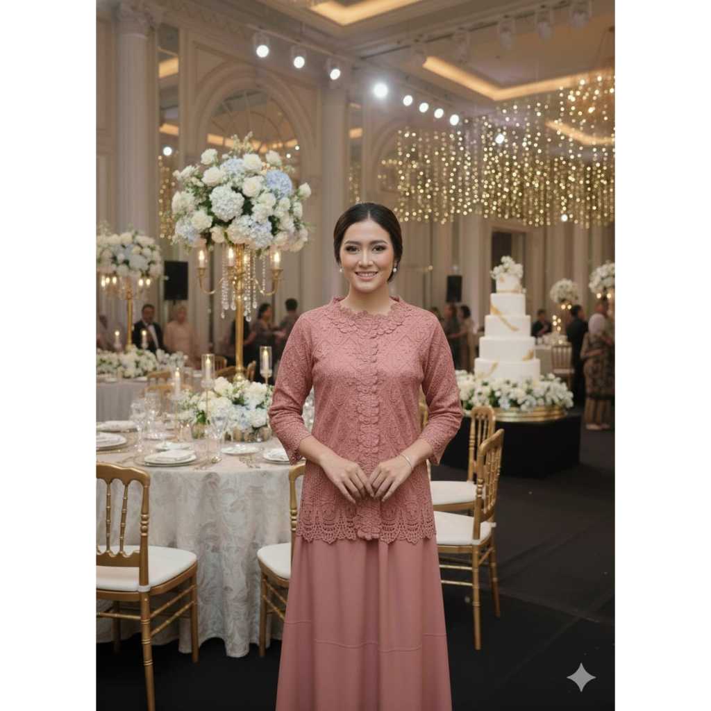 BERKATFASHION - atasan brukat natal seragaman kekinian baju brokat wanita blus terbaru jumbo D 58581