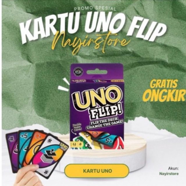 kartu UNO FLIP ORIGINAL uno card board family mainan kartu kertas