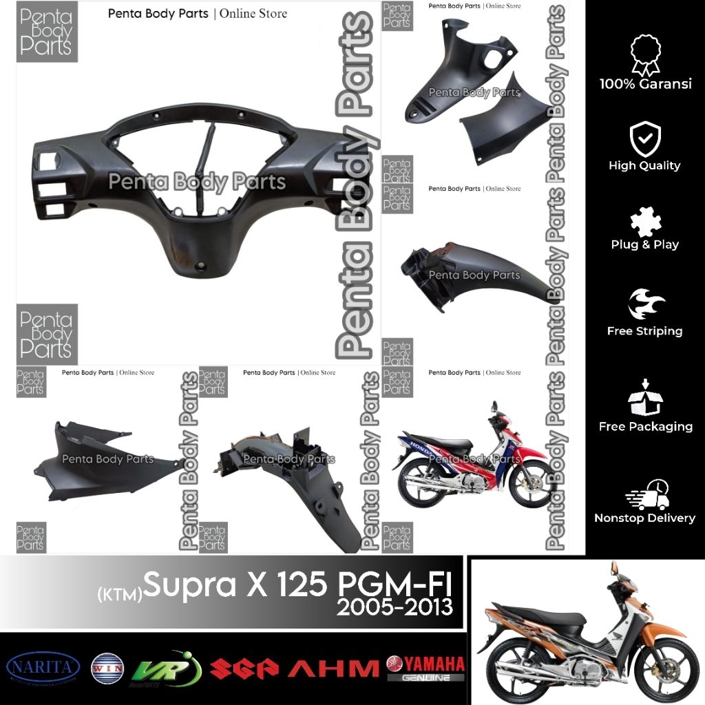 Cover Body Kasar Supra X 125 Old Lama PGM FI Tahun 2007 2008 2009 2010 2011 2012 2013 ( Batok Kepala