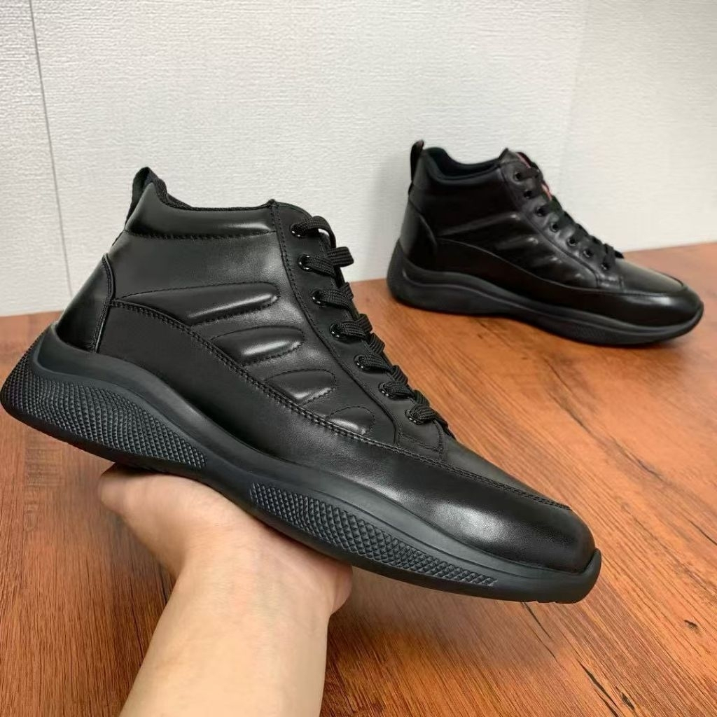 Sepatu boots pria Hitam Kulit cowok istimewah