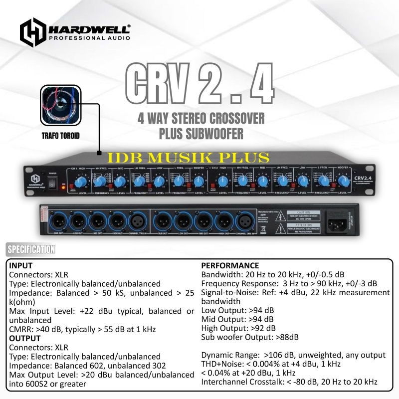 Hardwell CRV2.4 CRV 2.4 4-Way Stereo Crossover Plus SubWoofer Original