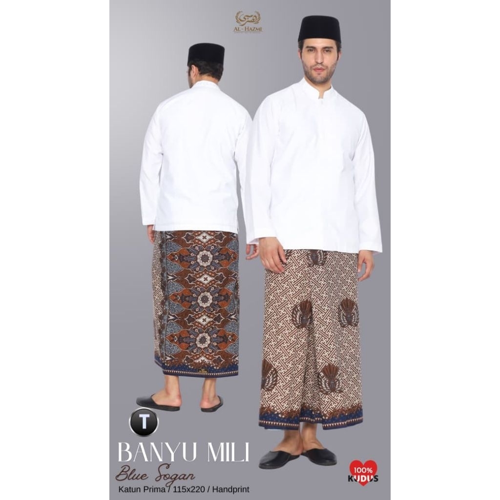 Sarung Batik Alhazmi / Motif BANYU MILI / Terbaru / Sarung Batik Pria / Dewasa / Kekinian / Muslim /