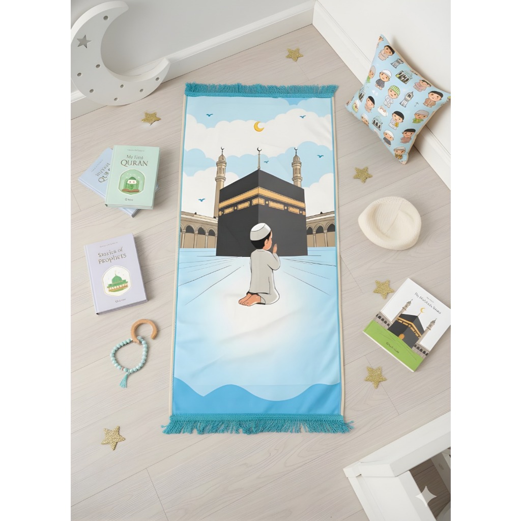 sajadah premium tipis anak anak ukuran 100x50 motif kartun