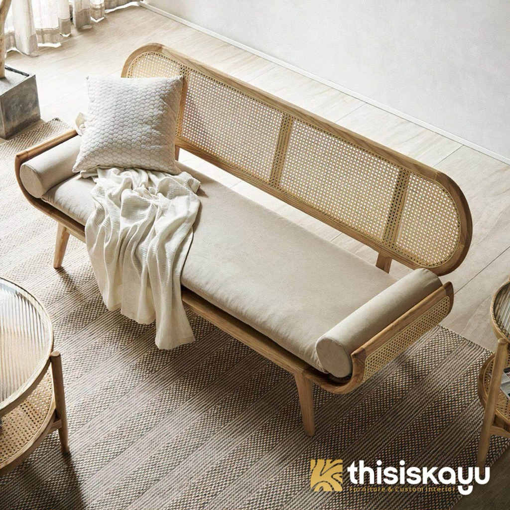 BENCH SIMPLE KAYU JATI ASLI BUSA PREMIUM | KURSI PANJANG SOFA KAYU VINTAGE