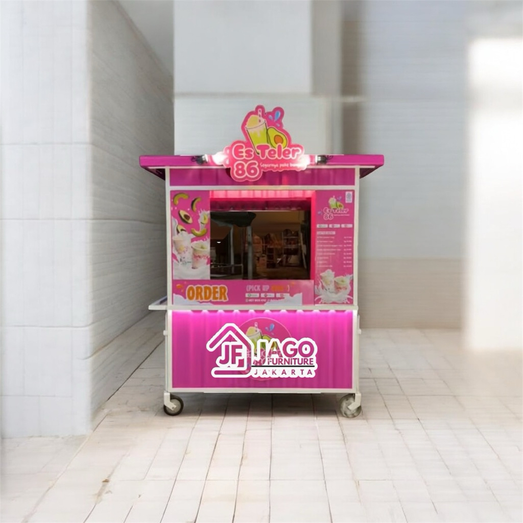 Gerobak dimsum, pempek, es teler,  es serut,  cincau,  sempol, otak otak