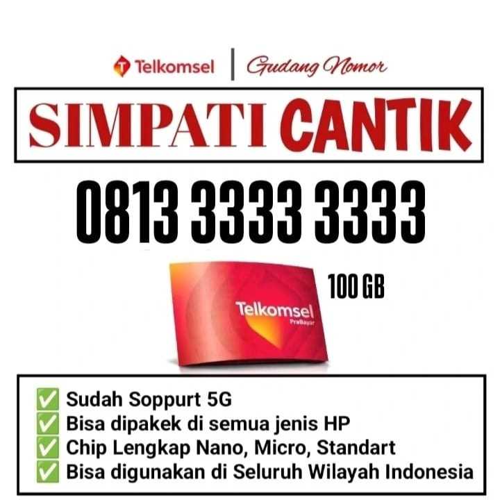 KARTU CANTIK TELKOMSEL/SIMPATI 10-12 DIGIT ADA BONUS KUOTA 100-200GB