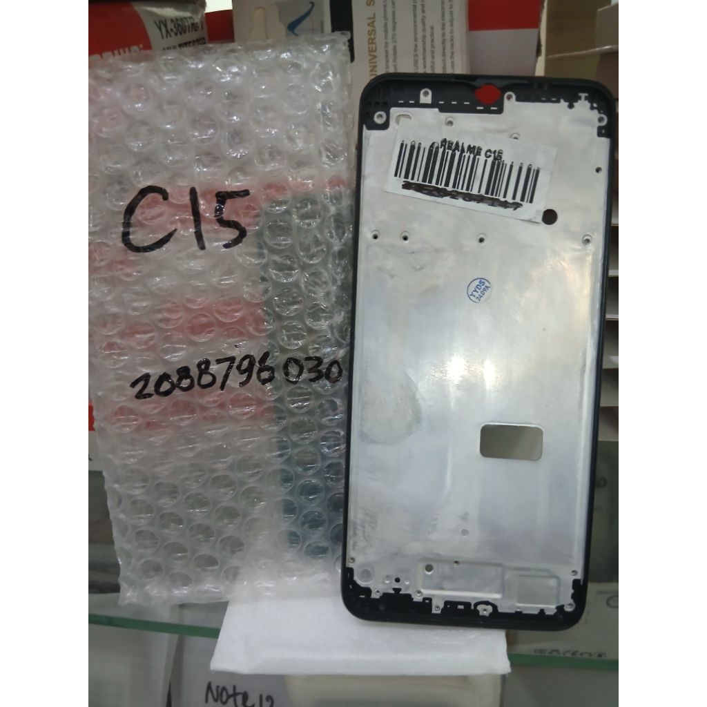 BEZZEL REALME C15/RMX2180 BLACKFRAME/DUDUKAN LCD