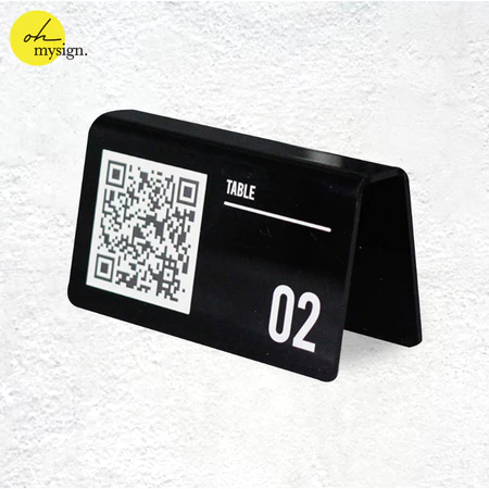 Custom Nomor Meja Akrilik QR Menu Acrylic Table Number