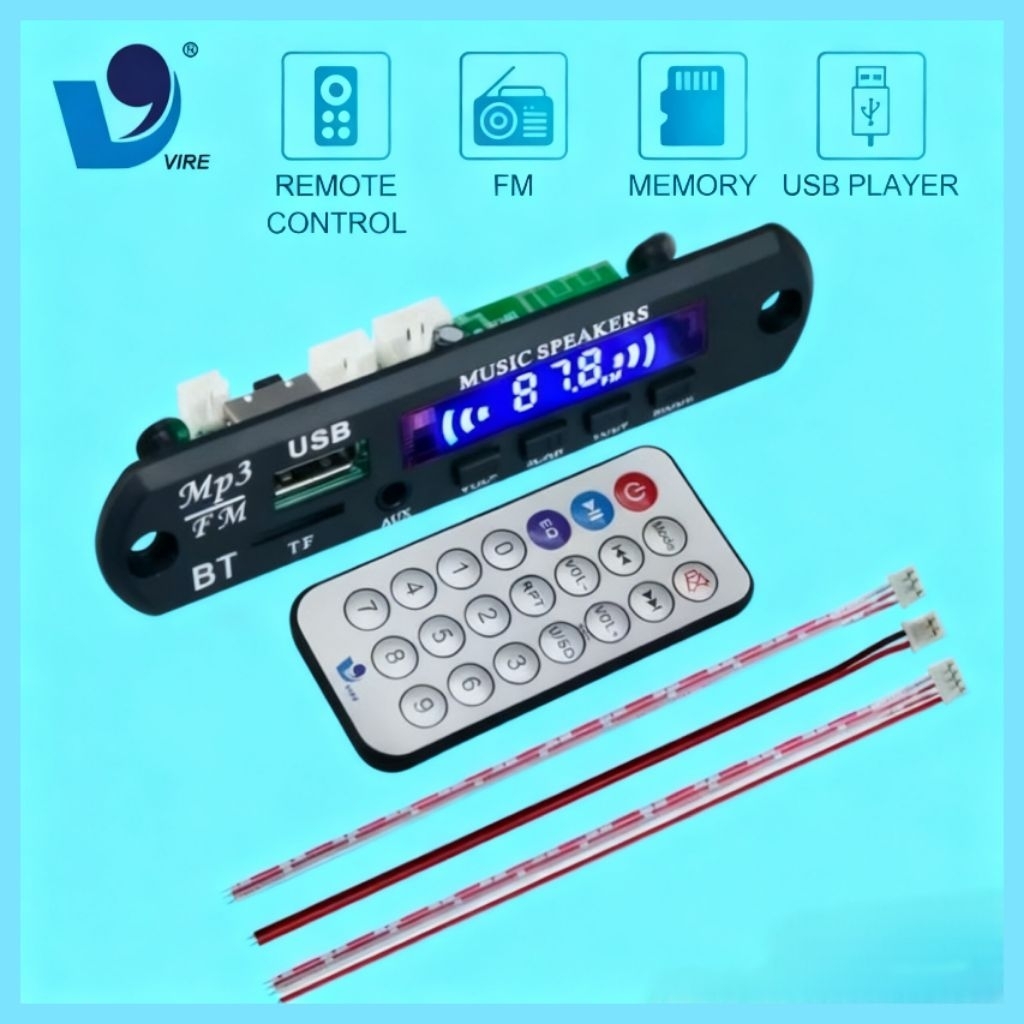 Modul MP3 12v suara jernih Mp3,radio,USB,Bluetooth.(new)